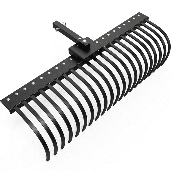 RVNI Tractor Attachments 21 Pine Straw Rake with 2" Receiver for Lawn Tractors ATVs / UTVs Implement Lift