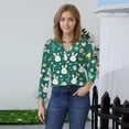thumbnail image 4 of HAVUITYY Easter 3/4 Sleeve Sweaters for Womens, Cute Bunny Eggs Printed Womens Tops, Spring Going Out Shirts for Women Wear & Gifts, 4 of 5