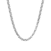 Men's Stainless Steel Square Byzantine Chain, 24"