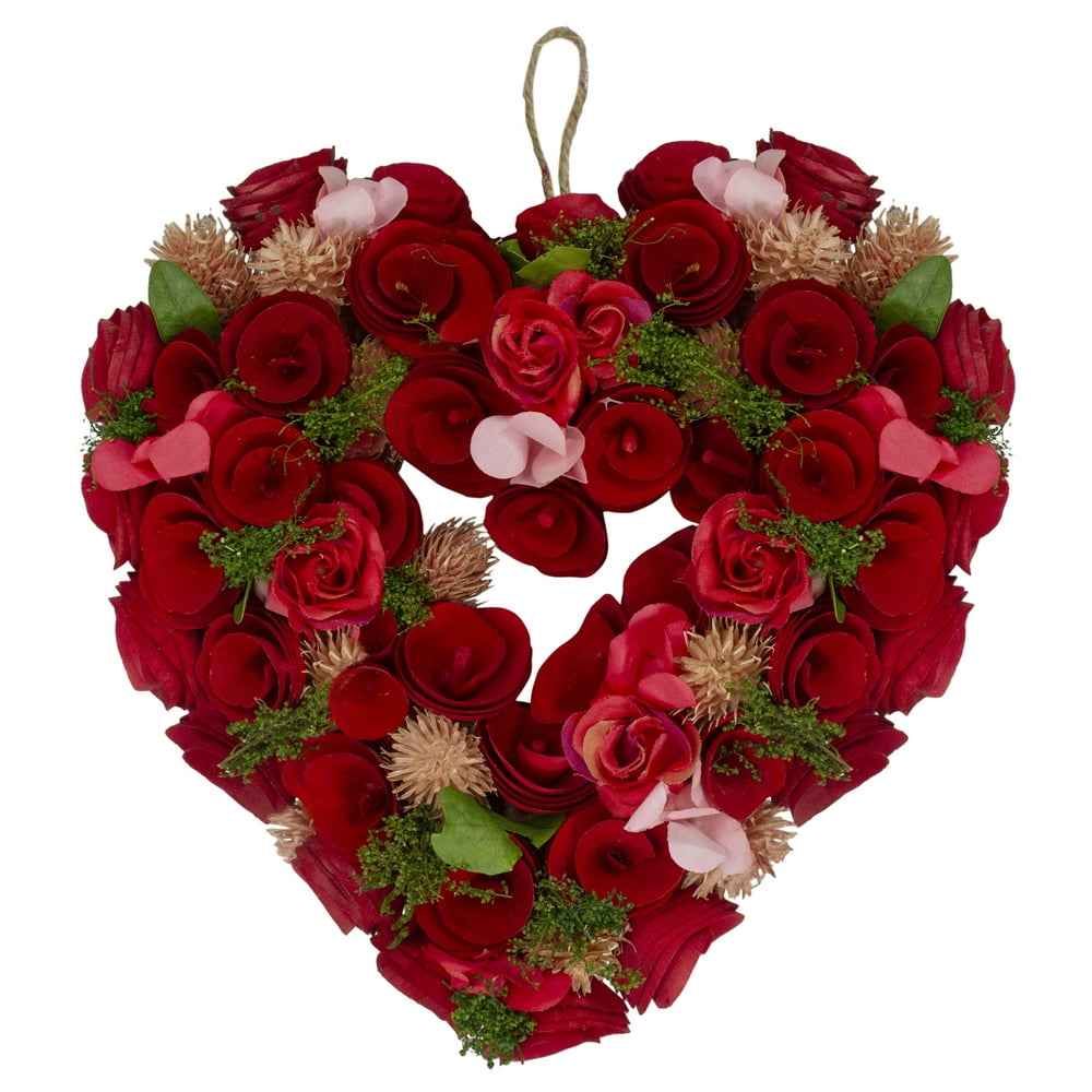 Northlight 14" Red/Pink HeartShaped Artificial Valentine's Day Floral