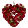 Northlight 14" Red/Pink Heart-Shaped Artificial Valentine's Day Floral Wreath - Unlit