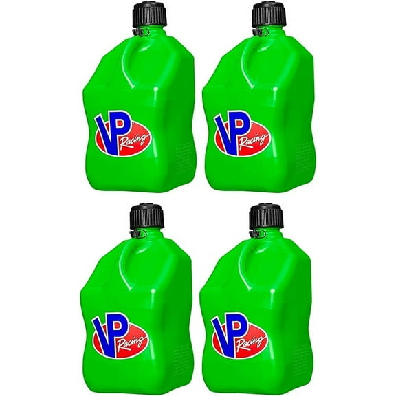 VP Racing 3562-CA, 5.5 Gallon Square Motorsport Storage Container Green - Includes Jug Lid and Vent Cap (4 Pack)