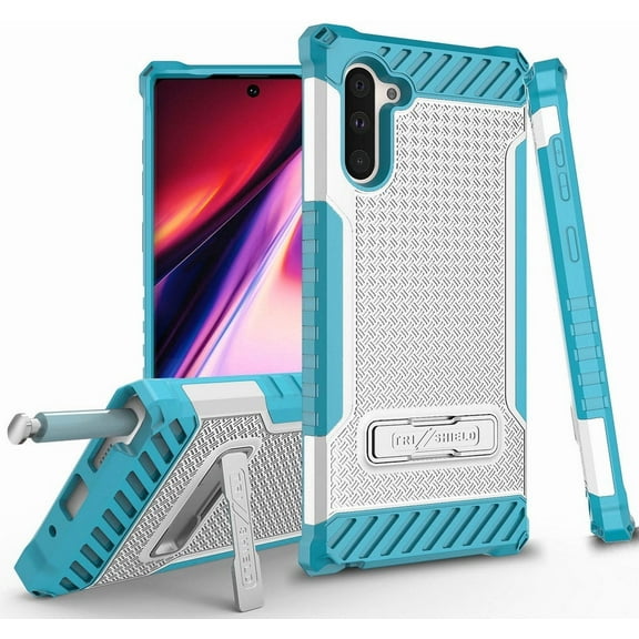 Case for Galaxy Note 10, Tri-Shield [Military Grade] Rugged Cover with Metal Kickstand [Includes Wrist Strap Lanyard] for Samsung Galaxy Note 10 Phone (SM-N970, SM-N971)