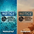 thumbnail image 6 of (2 Pack) Drivers Chock Your Wheels OSHA Notice Sign 10 Inch X 7 Inch Indoor / Outdoor Rust-Free Aluminum Metal Signs for Workplace, Workshop, and Construction Site, Made in the USA, 6 of 8