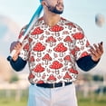 thumbnail image 5 of Hirioo Amanita Red Mushroom for Men's Baseball T-shirt Shirts Short Sleeve Casual Summer Button Stretch T Shirts,Size S-4XL-4X-Large, 5 of 7