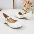 thumbnail image 4 of BOBOGOJP Toddler Mary Jane Shoes for Girls – Toddler Heels to Girls Dress Shoes for Girls White for 11, 4 of 6