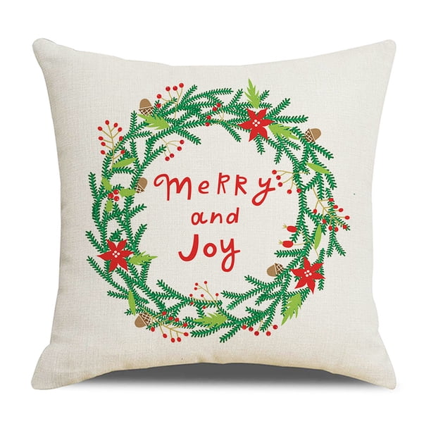 Matsuzay Funda de almohada navideña con estampado de Navidad, funda de cojín para sofá, funda de almohada decorativa para el hogar, sofá, Navidad, Kits de decoración para fiestas No.04 Matsuzay HA007803-04