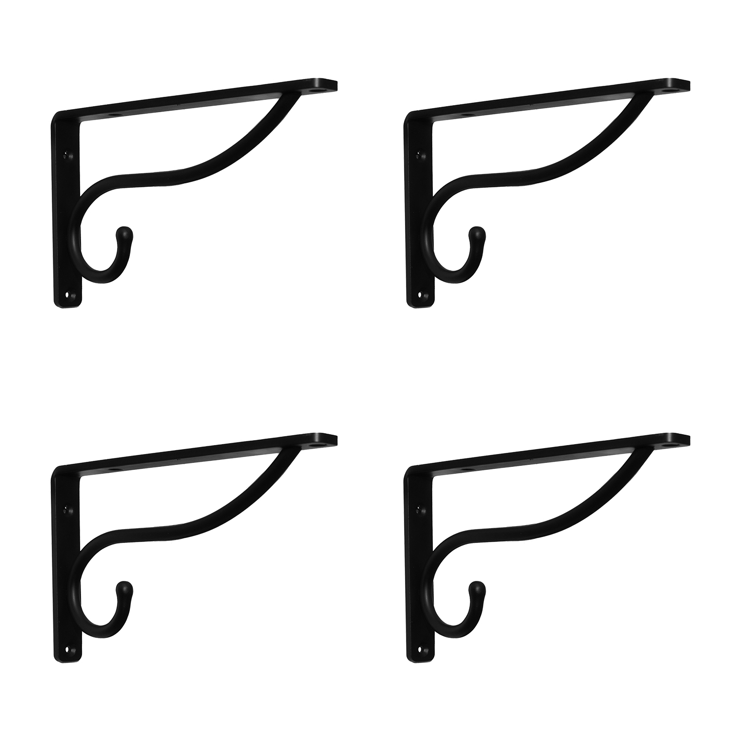 Balin Designs Black Hook Heavy Duty Metal Shelf Mounting Bracket for 8
