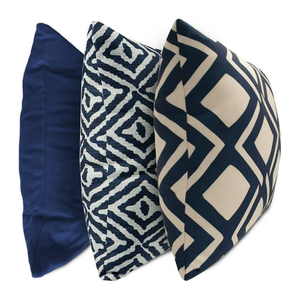 Set de 3 Cojines Decorativos Coprire 45 x 45 cm Azul Marino