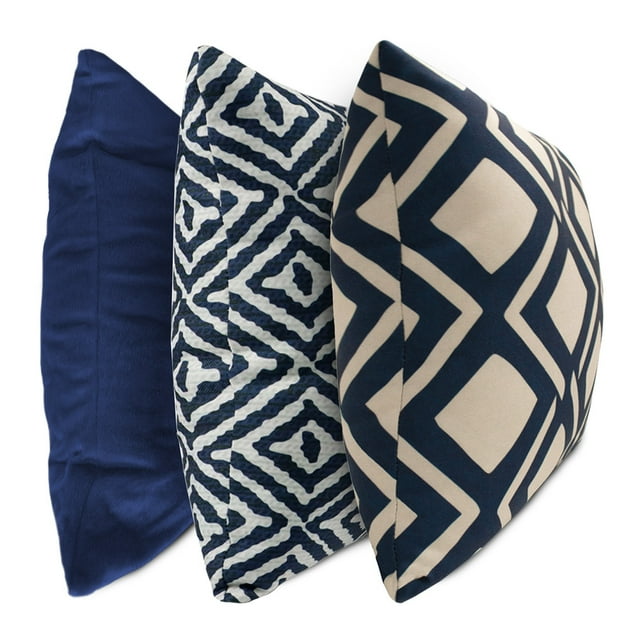 Set de 3 Cojines Decorativos Coprire 45 x 45 cm Azul Marino