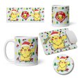 thumbnail image 1 of Mouse pad, Taza 11 Oz y Posavaso SVART diseño Pokemon Pikachu Feliz navidad MD4, 1 of 5