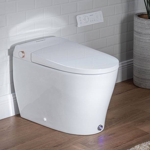 Casta Diva Y070 Tankless Elongated Smart Toilet, 1.28GPF OnePiece Ceramic Bidet Toilet