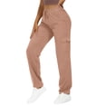 thumbnail image 5 of Bovemsi Casual Pants for Women Cargo Lightweight Hiking With Pocket Outdoor Drawstring Wide Leg Baggy Parachute Pant Beach Trousers with Pockets, 5 of 9