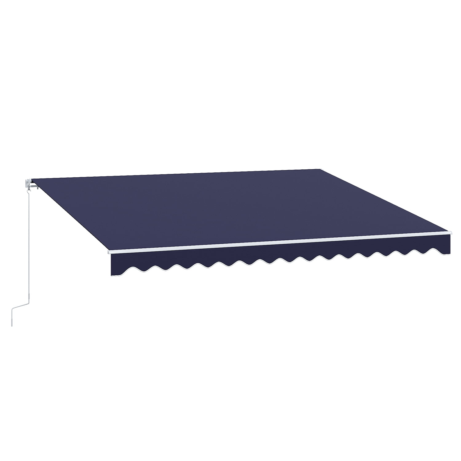 BaPiPro 12'x10' Manual Retractable Awning for Patio, Outdoor Sun Shade Waterproof Fabric Canopy with Crank Handle, UV Protection for Deck Balcony,Blue