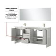 thumbnail image 6 of Lafarre 72 in W White Double Vanity, White Quartz Top, Faucet Set & 70 in Mirror, 6 of 6