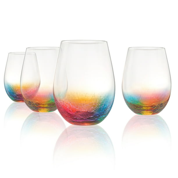 Artland Neon 19 Ounce Stemless Wine Glass, Set of 4