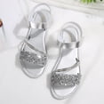 thumbnail image 6 of Daiosportswear Women'S Briaded Sandals Round Open Toe Ankle Strap Flat Dress Shoes,Womens' Shoes Silver 9.5(43), 6 of 9