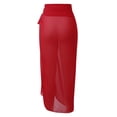 thumbnail image 6 of HNMKIU Swimsuit Coverup Long Flowy Sarong Wrap Skirt Lightweight Chiffon Beach Cover for Womens Swimsuits 01_Red，A, 6 of 7