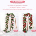 thumbnail image 6 of 2 Pack 69/45 Heads Artificial Rose Vine Flowers Garlands Decorations Garden Craft Rose Ivy Plants for Wedding Arch Arrangement, Artificial Flowers Fake Rose Vine Garland Plants Hanging Rose, 6 of 8