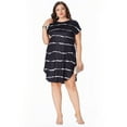 thumbnail image 4 of MLDRA Plus Size Women's Dress Summer Crewneck Stretch Casual Striped Side Slits Midi Dress, 4 of 6