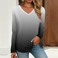 thumbnail image 2 of Womens T Shirts Comfortable Long Sleeve V Neck Shirts Lightweight Swea Fashion Tunic Tops Tshirts, 2 of 5