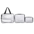 thumbnail image 3 of Bolsa de almacenamiento de tocador transparente de 3 piezas bolsas de lavado de maquillaje impermeable, 3 of 5