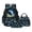 Black and Blue - Cartoon Shark, variant on Wolf American Flag Printed Teen Boys School Backpack Set, 17 Inch Students Book Bags for Boys Backpack Set with Lunch Bag & Pencil Pouch, Back to School Gift-