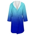 thumbnail image 3 of Plus Size Cotton Robes for Women Fleece Women's Nightgowns & Sleepshirts Oversize Length Women's Sleepwear House Womens Robe Blue, 3 of 4