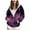 Purple, variant on Towmus Women's Casual Print Sweatshirts Novelty Graphic Zip Up Hoodies with Pocket, With Pockets, XS-6XL