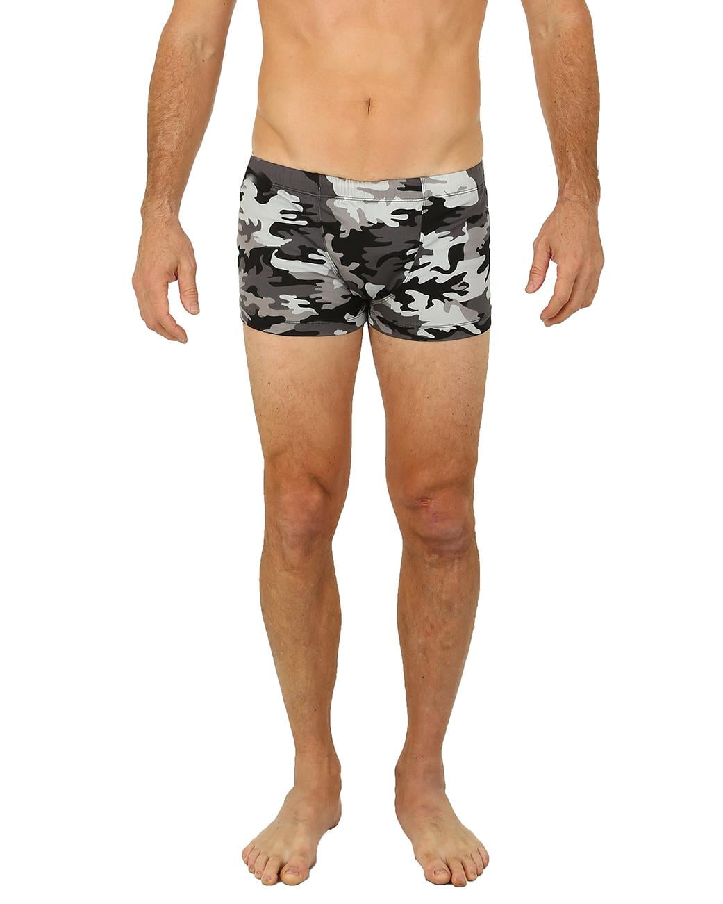 UZZI Uzzi Mens Swimwear Briefs Swim Suit Beachwear Boxers, Camo Black