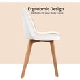 thumbnail image 6 of Set of 2 Armless Plastic Dining Chair Wood Legs for Dining Room Plastic Molded Seat, White, 6 of 17