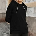 thumbnail image 2 of HongQid Women's Slim Fit Pullover Hoodie Lightweight Long Sleeve Kangaroo Pocket Basic Casual Sweatshirt, 2 of 7