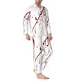 thumbnail image 2 of Balery Bloody Hand Pijama para Hombre de Dos Piezas con Manga Larga, Conjunto de Dormir y Descanso Suave con Bolsillos-XX-Large, 2 of 7
