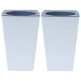 thumbnail image 2 of 2 Pack Tall Planters Flower Pots for Indoor or Outdoor 8" Plant Pots Tall Flower Pots Tapered Planters with Tray for Porch, Patio, Backyard, Large Planters for Outdoor Indoor Home Decor(White), 2 of 9