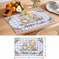 thumbnail image 6 of Easter Placemats Set of 8 Watercolor Gnomes Eggs Daisy Flower Light Purple Plaid Place Mats Indoor Wipeable Table Mats Washable Dining Table Placemats for Kitchen Holiday Party Home Decor 13x19 Inch, 6 of 9