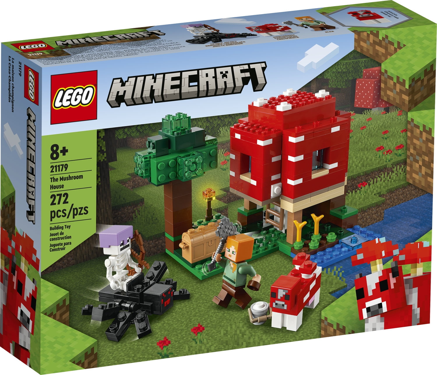 minecraft lego mooshroom