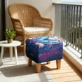 thumbnail image 3 of Jiueut Butterfly Daisy Print Footstool Cover, Comfortable Footrest Sofa Slipcover Washable Cushion for Ottoman with Elastic Buttom for Living Room, 3 of 7