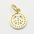 thumbnail image 2 of CZ Brass Micro Pave Cubic Zirconia Peace Sign Charms Golden 13x11x2mm Hole: 4.5mm, 2 of 2