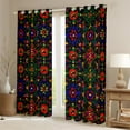 thumbnail image 2 of Manfei Tribal Damask Flower Blackout Curtains Set of 2 (52x84 Each), Red Green Mandala Window Curtains, Western Bohemian Theme Curtains and Drapes, Curtains and Drapes Home Decor, 2 of 6