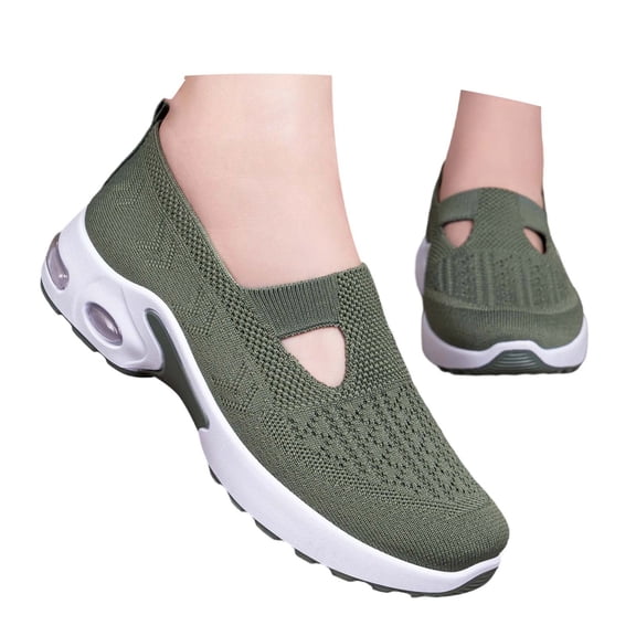 Women Casual Shoes Breathable Mesh Slip On Casual Shoes Fashion Round Toe Walking Sneakers For Summer Comfort ,Us Size:10