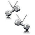 thumbnail image 3 of Men's Stainless Steel JUMBO Dumbbell Necklace-Luke 1:37 by Shields of Strength, 3 of 4