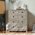 thumbnail image 6 of Joaxswe Grey Dresser for Bedroom Wood 5 Drawer Modern Storage Cabinet for Bedroom Living Room Closet for Living Room, 6 of 7