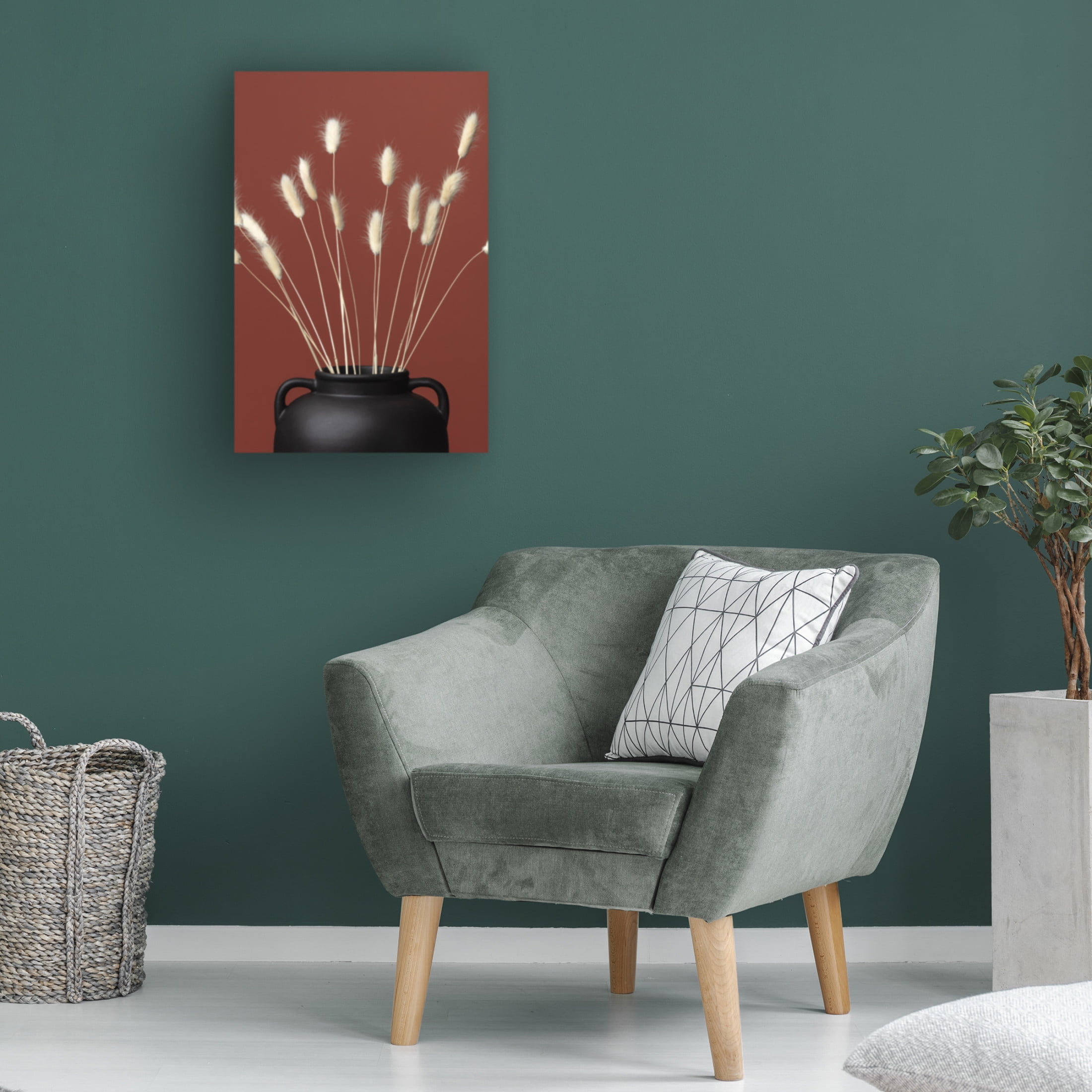 Trademark Fine Art Pictufy Studio Bunny Grass Vase Canvas Wall Art