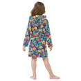thumbnail image 4 of FORMRS Kids Bathrobe Unisex Hooded Robe Toddler Pajamas Sleepwear, Size 2-3T, Vibrant Art Leaves Pattern, 4 of 7