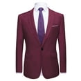 thumbnail image 5 of Unique Bargains Men's Blazer Single Breasted One Button Prom Suit Coat M Burgundy, 5 of 6