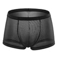 thumbnail image 2 of Honeeladyy Clearance Mens Underwear Men Casual Fashion Solid Attractive Underwear Mesh Striped Boxer Breathable Hip Shorts, 2 of 3