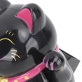 thumbnail image 3 of Yajisi 4 Inch Solar Powered Waving Lucky Cat Fortune Figurine Chinese Asian Desk Decor Black / 10.16 cm, 3 of 4
