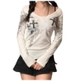 thumbnail image 4 of T-Shirt Graphique Élégant pour Femmes à Manches Longues et Col Rond, Ample, pour un Style Décontracté et une Déclaration de Mode, 4 of 4
