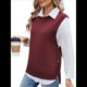 thumbnail image 1 of Suéteres de Punto para Mujer, Cuello Redondo, Lazo, Color Liso, Botones y Abertura Lateral, 2025 Vino Tinto L, 1 of 9