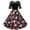 Red, variant on BLTIBY Womens Christmas Dress Short Sleeve Round Neck Lace Patchwork Evening Prom Dresses 2024 Fall Winter Xmas Vintage Cocktail Pleated A-Line Party Dress Black L